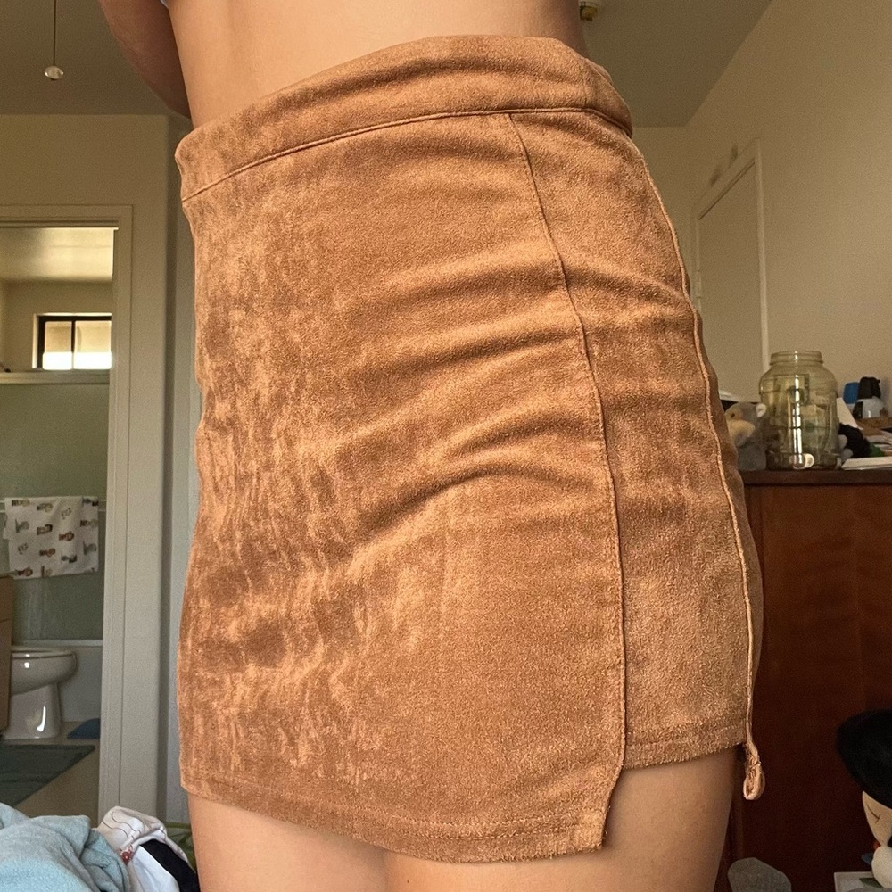 Shein- brown fuzzy skirt